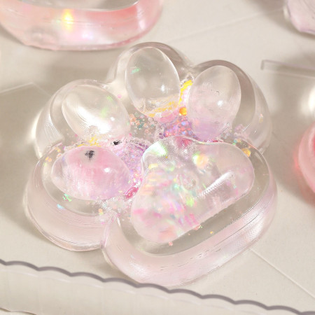 Jucarie Antistres Squishy, Cyrax, Labuta de Pisica Pufoasa, cu Revenire Lenta, 7 x 6.5 cm, Model Ciuperca, Multicolor