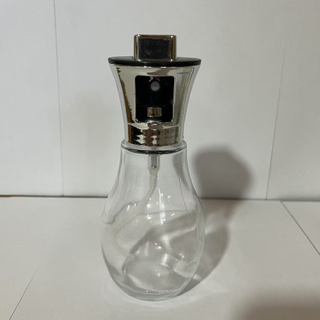 Sticla de ulei cu Pulverizator, Cyrax, Sticla pentru Lichide de Bucatarie, Otet, Sos, 16.7 x 5.2 cm, Volum 200 ml, Silver