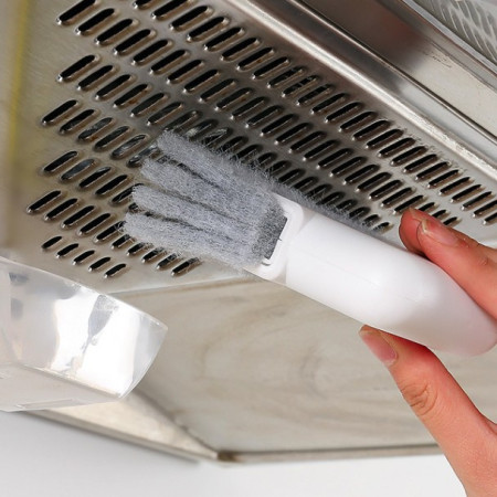 Perii de Curatat 2 in 1,  Perii pentru Canalele din Ferestre si Usi, Perii pentru Colturi Moarte, pentru Geamuri, locuri greu de accesat, Alb