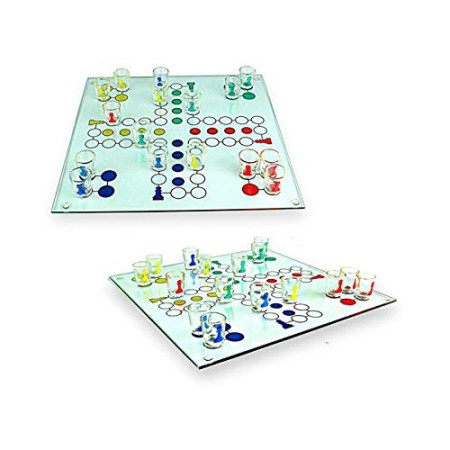 Joc de baut, Nu te supara frate, Cyrax, cu pahare de shot din sticla, 30x30 cm, multicolor