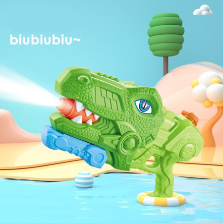 Pistol cu Apa pentru Copii, Rezervor, Pentru Piscina/Plaja, Cyrax, 6ani+, Tiranozaur, 3 duze, Verde, 1440ML