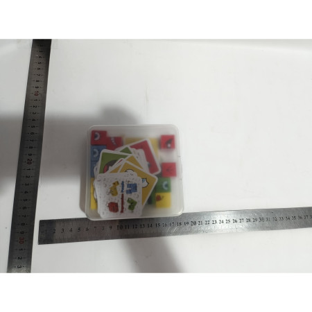 Jucarie Pentru Copii Montessori Cyrax, Cub din Lemn, Asamblare Fete, 64 de Carti Distractive, pentru Baieti si Fete, Varsta +3 ani, Educativ, Ambalaj din plastic, 12 x 12 x 3 cm, multicolor