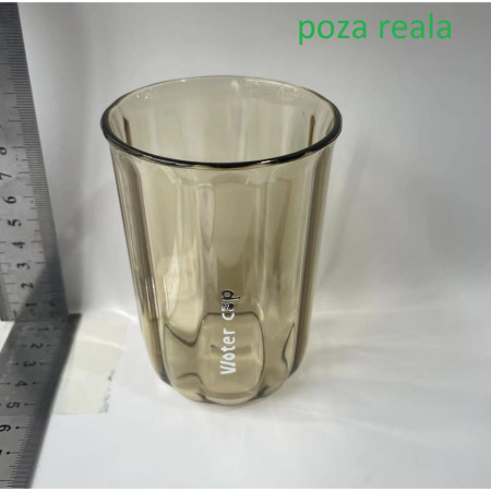 Cana de Apa pentru Clatit,  pentru Periuta de Dinti, 200 ml, 10.4 x 7.3 cm, Maro Transparent