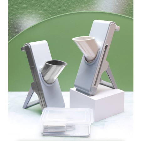 Feliator de Legume Multifunctional, Cyrax, Taieturi Diferite, Razatoare pentru Bucatarie, Taietor de Cartofi, Presa Manuala, Pliabila, Extensibila, PP PET, 23.5x9.5x5.5 cm, Alb