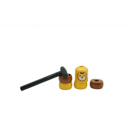 Jucarie Pentru Copii, Cyrax, Leu Indestructibil, 6 Piese Demontabile, +3 Ani, Maro/Galben