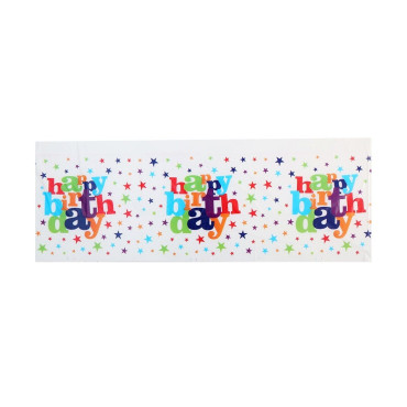 Fata de Masa Dreptunghiulara, Cyrax, Colectia Happy Birthday, 180 x 108 cm, din Plastic PE, Impermeabila, Multicolor