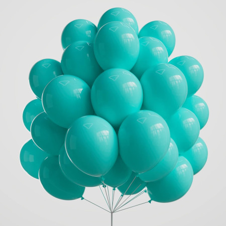 Set 12 Baloane, Cyrax, din Latex Standard, 13 cm, Turcoaz
