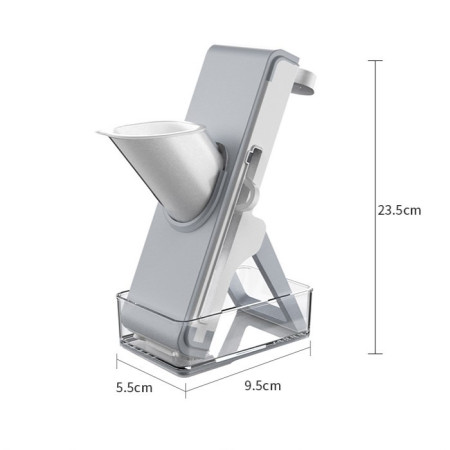 Feliator de Legume Multifunctional, Cyrax, Taieturi Diferite, Razatoare pentru Bucatarie, Taietor de Cartofi, Presa Manuala, Pliabila, Extensibila, PP PET, 23.5x9.5x5.5 cm, Alb