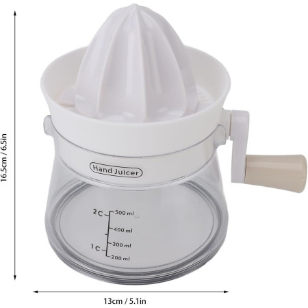 Storcator de Citrice Manual, Cyrax, Rezistente, Usor de Folosit si Depozitat, Durabil, Calitativ, 16.5x13cm, Transparent/ Alb