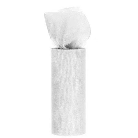 Tul Decorativ, Cyrax, 15 cm Latime, 22 cm Lungime, din Poliester, Alb