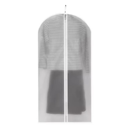 Set 5 Huse de Depozitare cu Fermoar,  pentru Haine, de Protectie, pentru Voiaj, Netesut, Rezistent la Praf, 60x120 cm, Transparent-Alb