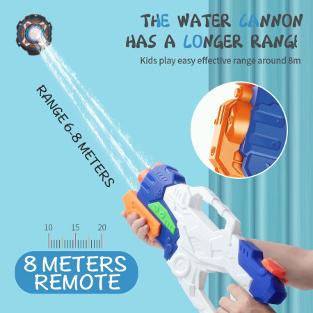 Pistol cu Apa pentru Copii, Rezervor, Pentru Piscina/Plaja, Cyrax, 6ani+,  3 duze, Multicolor, 1000ML