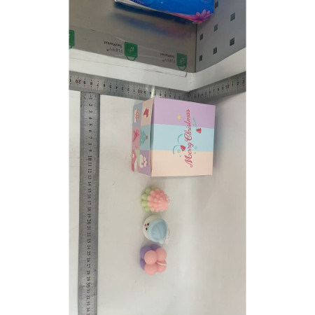 Lumanari Parfumate de Craciun,  Gift Box Set cu 3 Lumanari Aromaterapie, 11 x 11 x 7.5 cm, Roz Verde