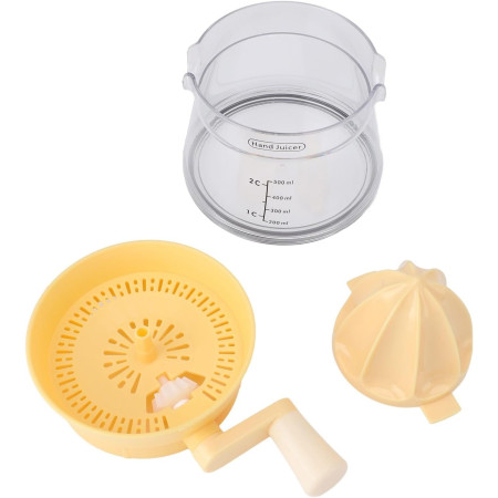 Storcator de Citrice Manual, Cyrax, Rezistente, Usor de Folosit si Depozitat, Durabil, Calitativ, 16.5x13cm, Transparent/ Galben