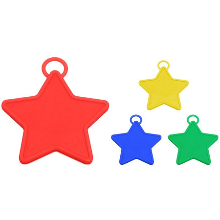 Set 4 Greutati pentru Baloanele cu Heliu, Cyrax, 60 grame, 15 grame fiecare, Plastic, Forma Stelute, Multicolor