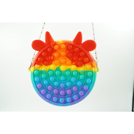 Jucarie antistres din silicon, Pop it Now and Flip It, Cyrax, Geanta, Model 4, Multicolor