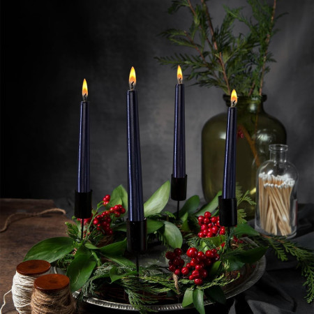 Lumanare Decorativa,  pentru Masa, 25 cm, din Parafina, fara Fum, Ardere 7.5h, Negru