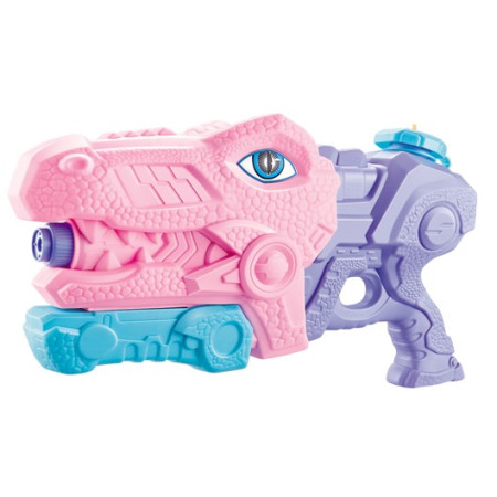 Pistol cu Apa pentru Copii, Rezervor, Pentru Piscina/Plaja, Cyrax, 6ani+, Tiranozaur, 3 duze, Roz, 660ML