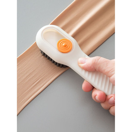 Perie pentru Curatare Incaltaminte cu Recipient pentru Detergent,  Perie Multifunctionala pentru Incaltaminte si Lenjerie, cu Peri Moi, Fara Deteriorare, 17.3 x 4.5 x 6 cm, Culoare Alb