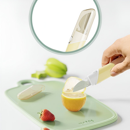 Cutit de Fructe Multifunctional, Cyrax, Razatoare, Curatator Fructe-Legume, Deschizator de Sticle, 18.1x3.8x2cm, Galben
