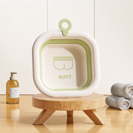 Cada Pliabila pentru Baie pentru Copii, Cyrax, Cadita pentru Bebelusi, Model Patrat pentru Fundulet, Verde, 30x30x3.5 cm, 3.5 L