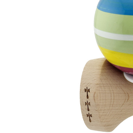 Kendama X Originala, Profesionala, Cyrax, Legendary Spectrum, Cupe Mari KING SIZE V3, Super Sticky, Gaura in Baza, Rulment Metalic, din lemn 18 cm, Ata 55 cm, Multicolor