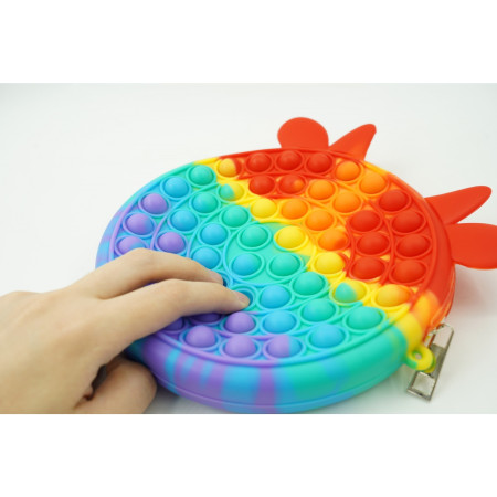 Jucarie antistres din silicon, Pop it Now and Flip It, Cyrax, Geanta, Model 4, Multicolor