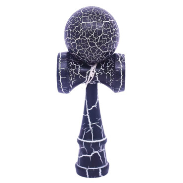 Kendama X Originala, Profesionala, Cyrax, Kendama Cracked, din Lemn – 18 cm, Crack Albastru inchis/Gri