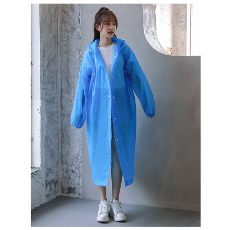 Pelerina de Ploaie,  pentru Adulti 150-180 cm, din EVA, Impermeabila, Rezistenta la Vant, Inchidere cu Capse, 140 g, Albastru