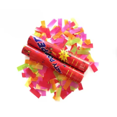 Tub de Confetii, Cyrax, Party Pooper, 40x5 cm, Confetii Asortate din Hartie, Multicolor
