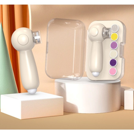 Set Pila Electrica, Cyrax, pentru Copii si Bebelusi, din ABS, 6 Accesorii, Incarcare USB, cu Lumina Led, 11.5 x 5.5 cm, Alb