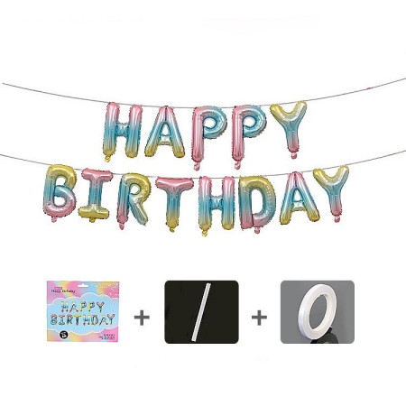 Set baloane folie Cyrax, Happy Birthday, 40 cm, multicolor