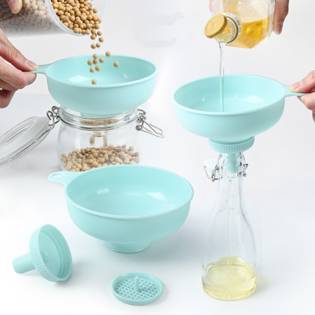 Palnie din plastic 3 in 1 Cyrax, doua dimensiuni de scurgere, cu filet si filtru, diametru scurgere 5.4 cm, 11.5 x 16.7 cm, albastru