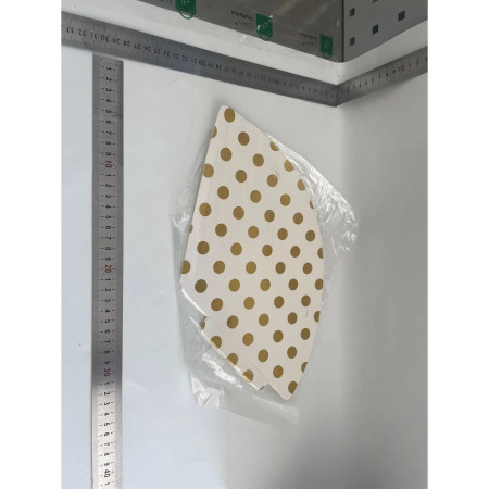 Set 6 Coifuri Metalizate, Cyrax, pentru Petrecere, Tematica Aniversare, Model Buline, 20 cm, Auriu