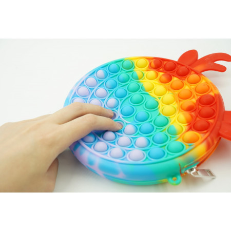 Jucarie antistres din silicon, Pop it Now and Flip It, Cyrax, Geanta, Model 2, Multicolor