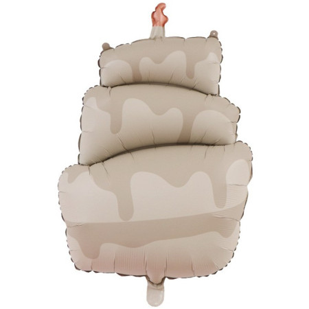 Balon din Folie Metalizata, Cyrax, Figurina Animata, Model Tort, 96 x 55.5 cm, Ambalaj Individual, Pai Inclus, Umflare cu Aer sau Heliu, Maro