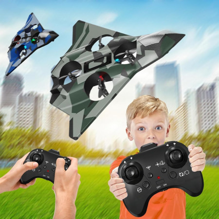 Jucarie Interactiva, Cyrax, Aeronava de Lupta, din EVA, cu Telecomanda, Incarcare USB, +14 Ani, 24 x 25.5 x 4.2 cm, Model Army, Verde