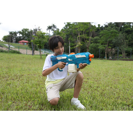 Pistol cu Apa Electric, Cyrax, +6 Ani, Rezervor 650 ml, Incarcare USB, din Plastic, 59 x 23 x 6 cm, Albastru