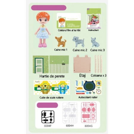 Set adapost pentru animalute Cyrax, casa de papusi cu mobilier si ustensile, activitati distractive