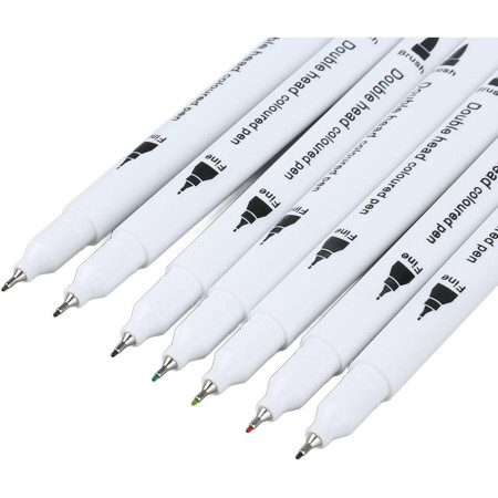 Set Carioci pe Baza de Apa, Cyrax, 2 in 1, pentru Pictura, Caligrafie, 100 Culori, Penar Negru, Corp Carioca Alb, 23.5 x 19.5 x 7.5 cm, Multicolor