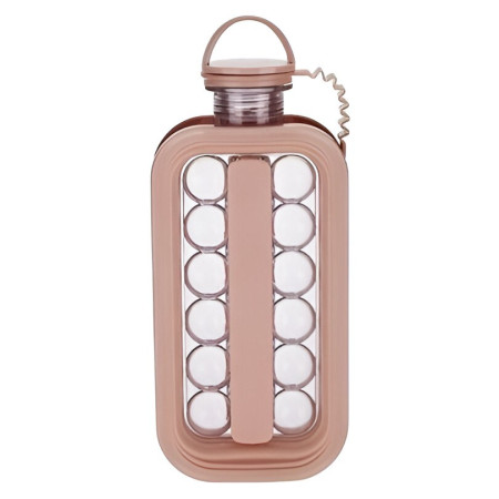 Forma pentru Gheata 2 in 1 Portabila, Cyrax, sub Forma de Sticla, Sfere, Diametru 3 cm, Multifunctional, 17 Bilute, 27.5 x 11.4 x 5.5 cm, Culoare Roz Pal