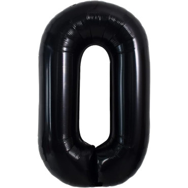 Balon Folie Metalizata Litera O, Cyrax, 40 cm, Umflati cu Heliu sau Aer, Ambalaj Individual, Pai inclus, Negru