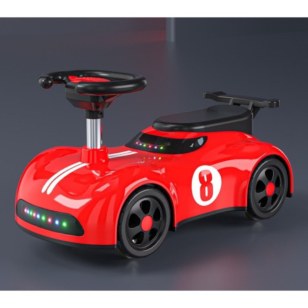 Masina pentru Copii, Cyrax, 1-3 ani, Impingere, Bluetooth, Muzica, din ABS, 4 Roti, Inaltime Sezut 22 cm, Rosu