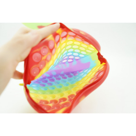 Jucarie antistres din silicon, Cyrax, Pop It Now and Flip It, Geanta de umar, Mar, Multicolor