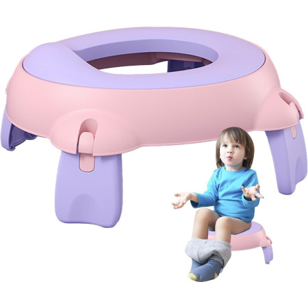 Olita Portabila, Cyrax, pentru Calatorii, Confectionata din Spuma PU, 1-6 ani, 34x32x17 cm, Roz/Mov