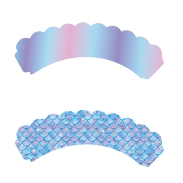 Set 6 Accesorii pentru Prajituri Sirena, Cyrax, Colectia Mermaid, 22.7 x 8.7 cm, Multicolor