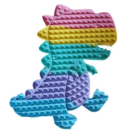 Jucarie antistres din silicon, Cyrax, Pop It Now, Dinozaur, Multicolor, 45x32 cm, Model 3