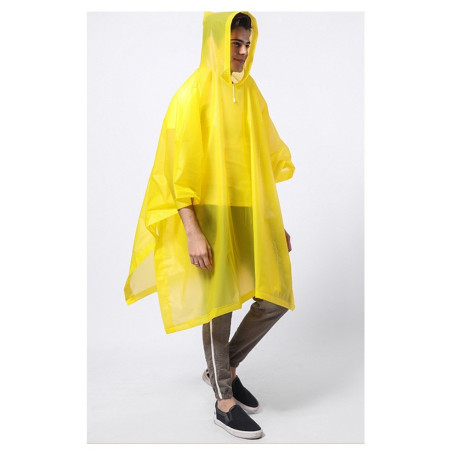 Pelerina de Ploaie,  pentru Adulti, EVA, Tip Poncho, Impermeabila, Rezistenta la Vant, Capse Laterale, 160 g, Galben