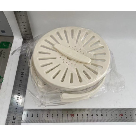 Strecuratoare 2 in 1 pentru Fructe si Legume, Cyrax, Cos de Scurgere si Cutie de Depozitare, 15.5 x 8.3 cm, din PP, cu Maner si Capac, Alb