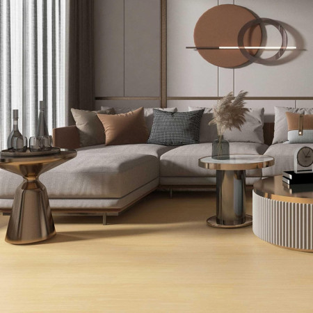 Set 36 Placi Autoadezive pentru Pardoseala,  din PVC, Impermeabil, Ignifug, Usor de Curatat, Dimensiune Placa 91.44 x 15.24 cm, Grosime 1.5 mm, Acoperire 5 m2, Model 11, Crem